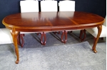 Picture of Vintage Oval Mahogany Extending Table + 8 New Parson's Chairs