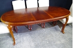 Picture of Vintage Oval Mahogany Extending Table + 8 New Parson's Chairs