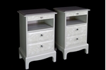 Picture of Pair of Stag Tea Shelf Bedside Tables - Lace Effect