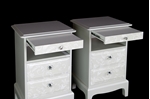 Picture of Pair of Stag Tea Shelf Bedside Tables - Lace Effect