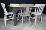 Picture of 5ft Pine Farmhouse Table + 6 chairs in Different Grays.