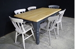 Picture of 5ft Pine Farmhouse Table + 6 chairs in Different Grays.