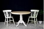 Picture of Two Round  Beech Top Pedestal Table + 4 Farmhouse Chairs