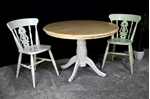 Picture of Two Round  Beech Top Pedestal Table + 4 Farmhouse Chairs