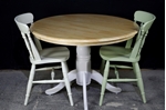 Picture of Two Round  Beech Top Pedestal Table + 4 Farmhouse Chairs