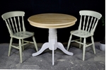 Picture of Two Round  Beech Top Pedestal Table + 4 Farmhouse Chairs