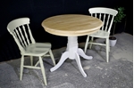 Picture of Two Round  Beech Top Pedestal Table + 4 Farmhouse Chairs