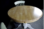 Picture of Two Round  Beech Top Pedestal Table + 4 Farmhouse Chairs