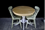 Picture of Two Round  Beech Top Pedestal Table + 4 Farmhouse Chairs