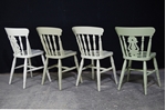 Picture of Two Round  Beech Top Pedestal Table + 4 Farmhouse Chairs