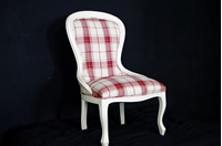 Picture of Queen Anne Occasional Chair in Cranberry Highland Check