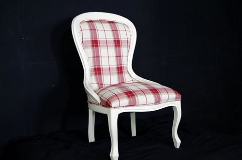 Picture of Queen Anne Occasional Chair in Cranberry Highland Check