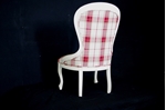 Picture of Queen Anne Occasional Chair in Cranberry Highland Check