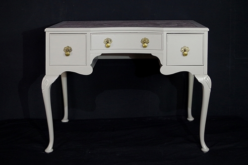 Picture of Antique Ladies' Kneehole Desk with Balloon Back Chair