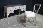 Picture of Antique Ladies' Kneehole Desk with Balloon Back Chair
