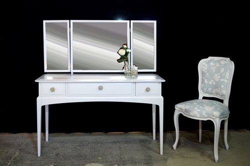 Picture of Petite Stag Minstrel Dressing Table with Vintage French Style Chair