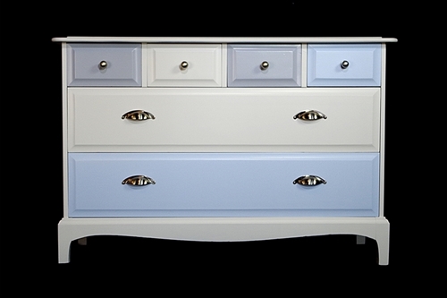 Picture of Stag Six Drawer Chest  Titania / Blue Tulle