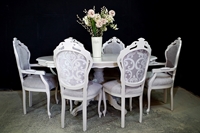 Picture of French Style Upholstered Dining Set in Pavilion Gray 