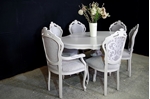 Picture of French Style Upholstered Dining Set in Pavilion Gray 