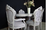 Picture of French Style Upholstered Dining Set in Pavilion Gray 