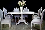 Picture of French Style Upholstered Dining Set in Pavilion Gray 