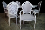 Picture of French Style Upholstered Dining Set in Pavilion Gray 