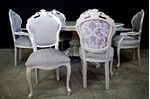 Picture of French Style Upholstered Dining Set in Pavilion Gray 