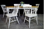 Picture of 6ft Pine Farmhouse Table + 6 Beech Spindle back chairs