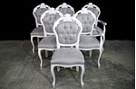 Picture of French Style Dining Chairs- Cristina Marrone Oleandro fabric in silver