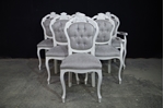 Picture of French Style Dining Chairs- Cristina Marrone Oleandro fabric in silver