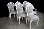 Picture of French Style Dining Chairs- Cristina Marrone Oleandro fabric in silver