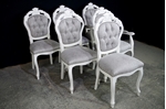 Picture of French Style Dining Chairs- Cristina Marrone Oleandro fabric in silver
