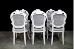 Picture of French Style Dining Chairs- Cristina Marrone Oleandro fabric in silver