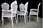 Picture of French Style Dining Chairs- Cristina Marrone Oleandro fabric in silver