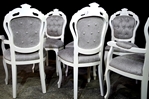 Picture of French Style Dining Chairs- Cristina Marrone Oleandro fabric in silver