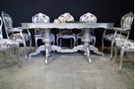 Picture of Silver Sparkle Large Italian Double Pedestal Dining Table + Louis Chairs 