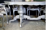 Picture of Silver Sparkle Large Italian Double Pedestal Dining Table + Louis Chairs 