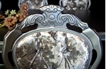 Picture of Silver Sparkle Large Italian Double Pedestal Dining Table + Louis Chairs 