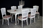 Picture of French-Style 'Gold & Feather' Extending Dining Table + 6 Bergere Chairs