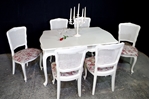 Picture of French-Style 'Gold & Feather' Extending Dining Table + 6 Bergere Chairs
