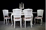 Picture of French-Style 'Gold & Feather' Extending Dining Table + 6 Bergere Chairs