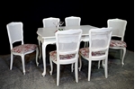 Picture of French-Style 'Gold & Feather' Extending Dining Table + 6 Bergere Chairs