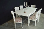 Picture of French-Style 'Gold & Feather' Extending Dining Table + 6 Bergere Chairs