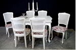 Picture of French-Style 'Gold & Feather' Extending Dining Table + 6 Bergere Chairs