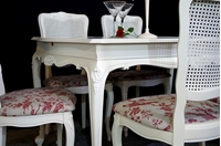 Picture of French-Style 'Gold & Feather' Extending Dining Table + 6 Bergere Chairs
