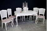 Picture of French-Style 'Gold & Feather' Extending Dining Table + 6 Bergere Chairs
