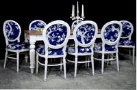 Picture of Large Antique Mahogany top table with 8 Balloon back Chairs