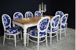 Picture of Large Antique Mahogany top table with 8 Balloon back Chairs