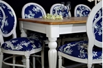 Picture of Large Antique Mahogany top table with 8 Balloon back Chairs