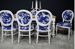 Picture of Large Antique Mahogany top table with 8 Balloon back Chairs